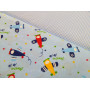 Сатин (хлопковая ткань) на голубом фоне вертолетики