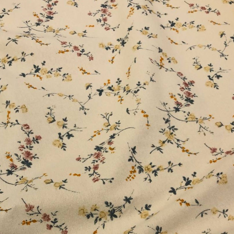 Тепла бавовна, плательна, жовто-блакитні гілочки, ширина 150см, 150 г/м2