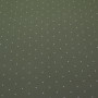 Муслин жатка горошек белый на зелено-коричневом 135 см, м