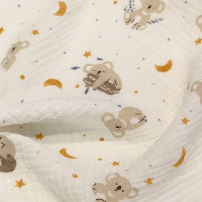 Муслін (жатка 1,35м)  космічні Коали на молочному