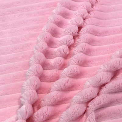 Плюш Minky Stripes Світло-рожевий (ширина 160см, щільність 280 г.м2), м
