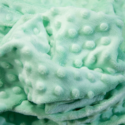 Плюш Minky Dots М'ята (ширина 160см, щільність 350 г.м2), м
