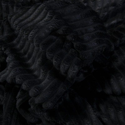 Плюш Minky Stripes Чорний (ширина 160см, щільність 350 г.м2), м