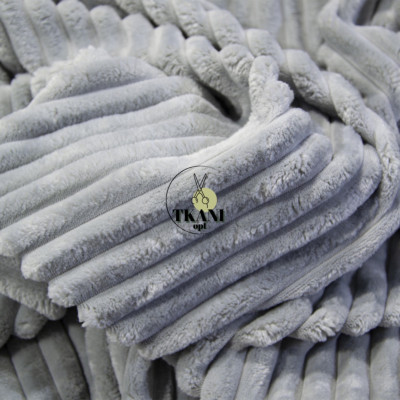 Плюш Minky Stripes Сірий (ширина 160см, щільність 350 г.м2), м
