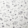 Сатин (хлопковая ткань) Космос монохром на белом (ширина 160см, 120г/м2) , м